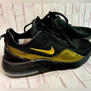 Nike Black and Gold Air Max Motion 2 Sneakers